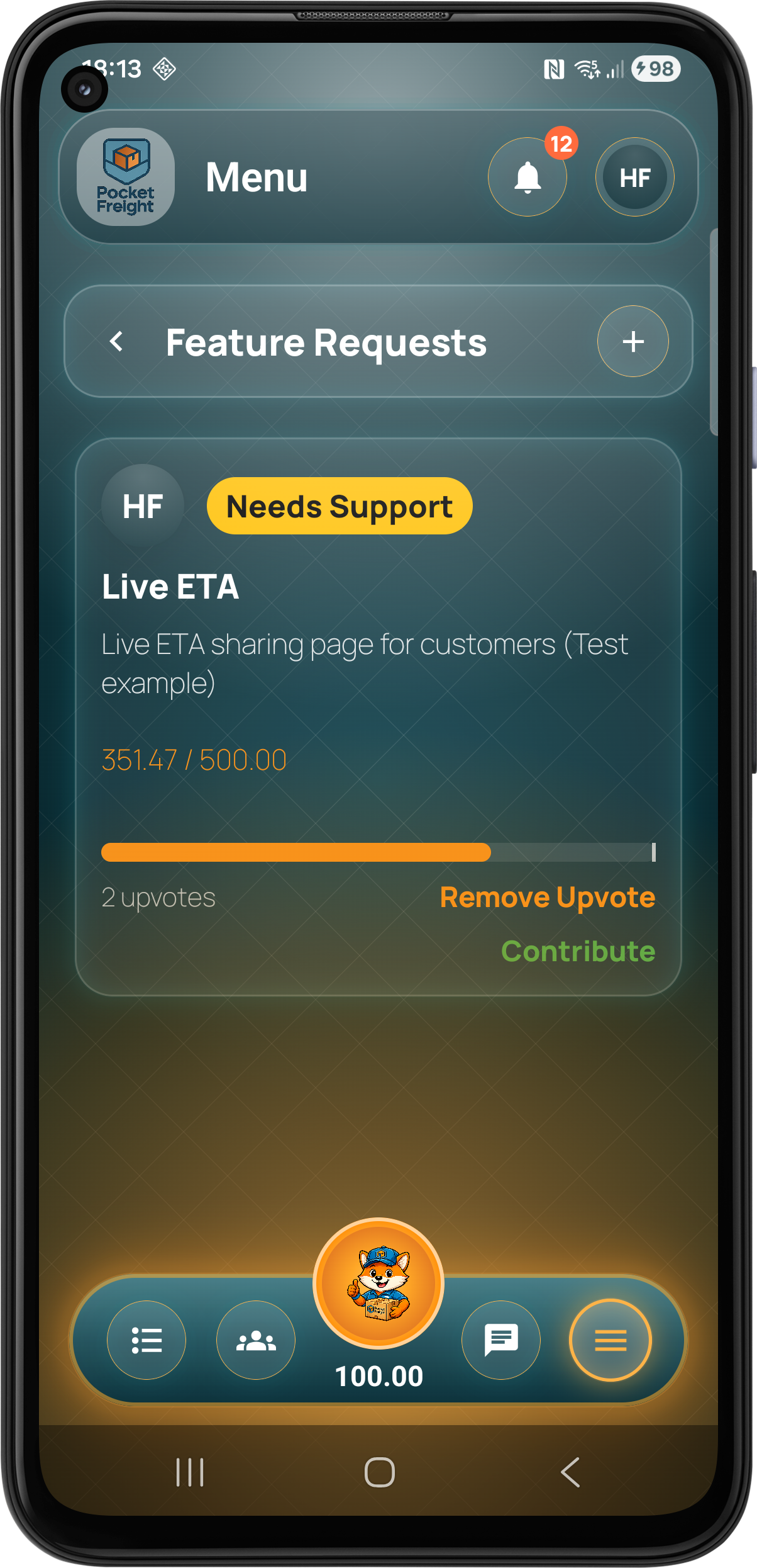 Pocket Freight feature requests